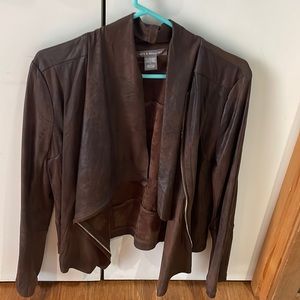 Vegan leather jacket brown Kate and Mallory